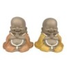 ORIGEN Home Decor Buda Maitreya 2U Budas Figura de Buda Marrón - 20x15x10cm