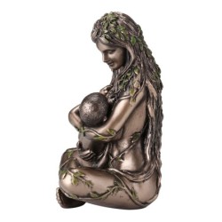 ORIGEN Home Decor Gaia Madre Tierra Con Bebe Bronce Figura Diosa Gris 11x10x6cm