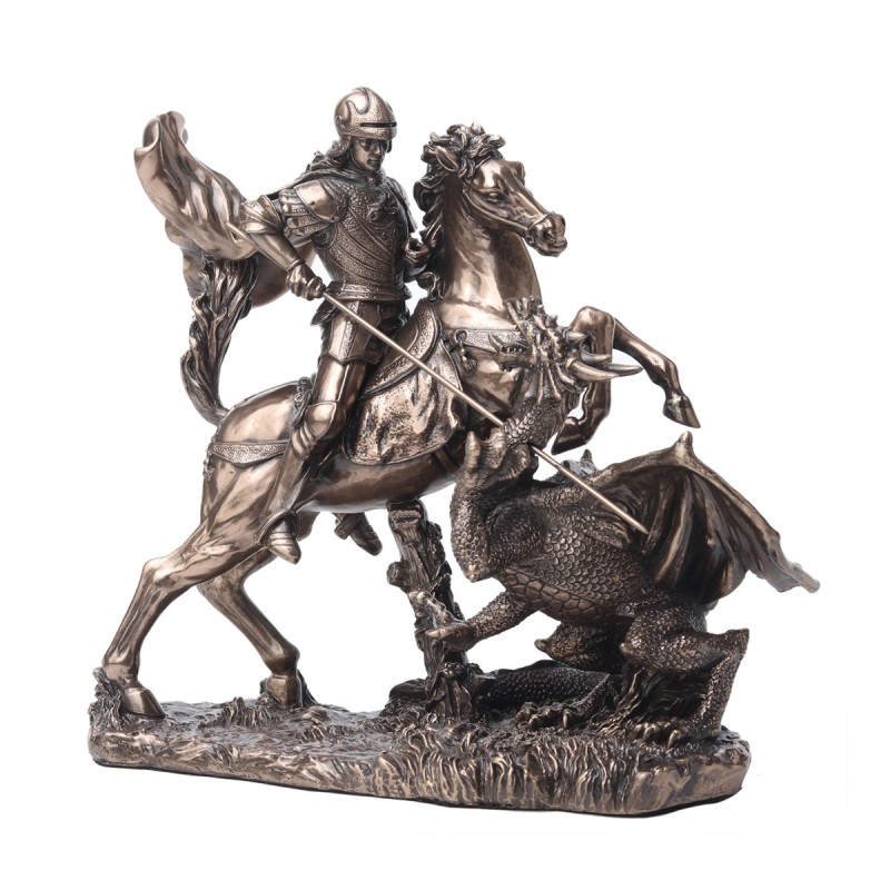 ORIGEN Home Decor San Jorge Bronce Figura Diosa Gris 16x17x9cm