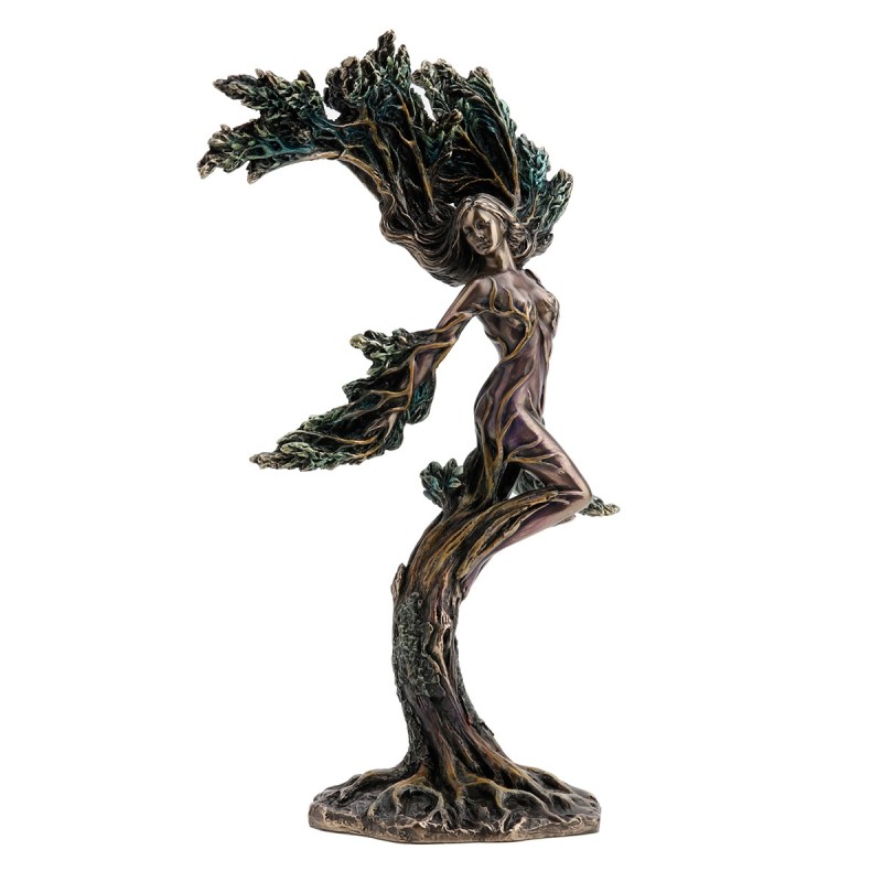 ORIGEN Home Decor Ninfa Meliae Ninfa Arbol Bronce Figura Diosa Gris 25x16x9cm