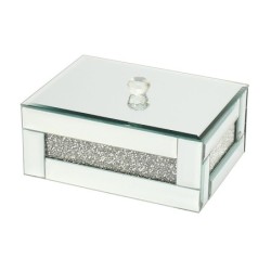 Signes Grimalt By SIGRIS - Joyero organizador Plateado de Cristal Vidrio | Caja Mueble Almacenamiento Caja De Almacenamiento Con