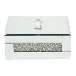 Signes Grimalt By SIGRIS - Joyero organizador Plateado de Cristal Vidrio | Caja Mueble Almacenamiento Caja De Almacenamiento Con