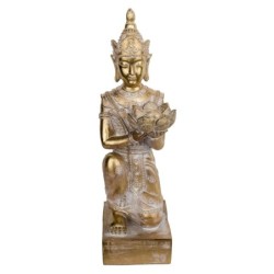 Signes Grimalt By SIGRIS - Figura Buda De Rodillas Dorado de Resina | Figura de Buda Figuras De Resina Para Jardin Figura Resina