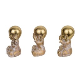 Signes Grimalt By SIGRIS - Figura Monje 3 Unidades Dorado de Resina | Figura de Buda Figuras De Resina Para Jardin Figura Resina