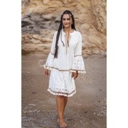 Isla Bonita by SIGRIS - Vestidos | Vestido Corto de Verano Fabricado en Algodón - Vestido Playero de Mujer