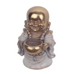 Signes Grimalt By SIGRIS - Figura Monje con Cuenco Dorado de Resina | Figura de Buda Figuras De Resina Para Jardin Figura Resina