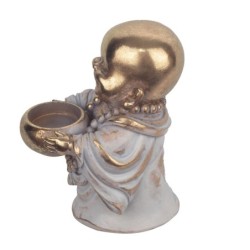 Signes Grimalt By SIGRIS - Figura Monje con Cuenco Dorado de Resina | Figura de Buda Figuras De Resina Para Jardin Figura Resina