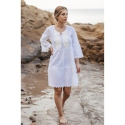 Isla Bonita by SIGRIS - Vestidos | Vestido Corto de Verano Fabricado en Algodón - Vestido Playero de Mujer