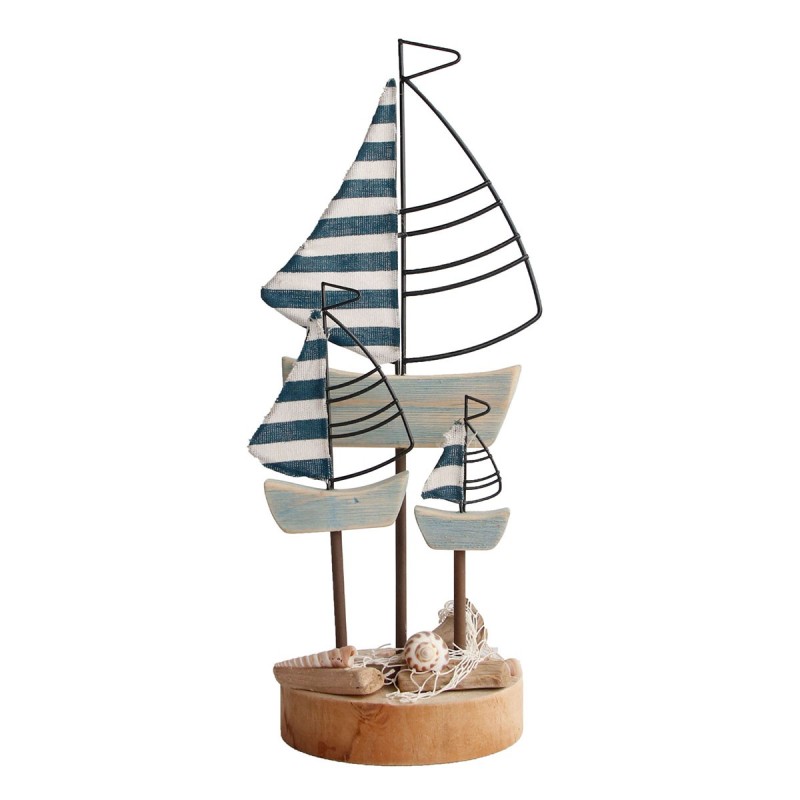 Signes Grimalt By SIGRIS - Figura velero Azul de Madera | Figura Marinera Velero Maqueta Velero 36x12x16cm