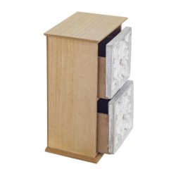 Signes Grimalt By SIGRIS - Joyero organizador 2 cajones Marrón de Mdf | Caja Mueble Almacenamiento Caja De Almacenamiento Con Ta