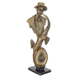 Signes Grimalt By SIGRIS - Figura músico saxofón Dorado de Resina | Figura de persona Figuras De Resina Para Jardin Figura Resin