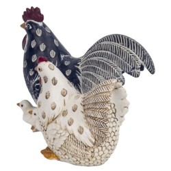 Signes Grimalt By SIGRIS - Figura Dos Gallinas Blanco de Resina | Figura de Gallina Figuras De Resina Para Jardin Figura Resina