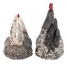 By SIGRIS Figura Gallina 2 Unidades Multicolor de Resina 22*12*23cm Set de 2 Unidades Figura de Animal