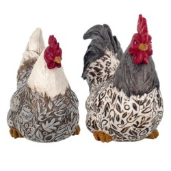 By SIGRIS Figura Gallina 2 Unidades Multicolor de Resina 18*11*21cm Set de 2 Unidades Figura de Animal