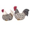 By SIGRIS Figura Gallina 2 Unidades Multicolor de Resina 18*11*21cm Set de 2 Unidades Figura de Animal