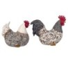 By SIGRIS Figura Gallina 2 Unidades Multicolor de Resina 18*11*21cm Set de 2 Unidades Figura de Animal