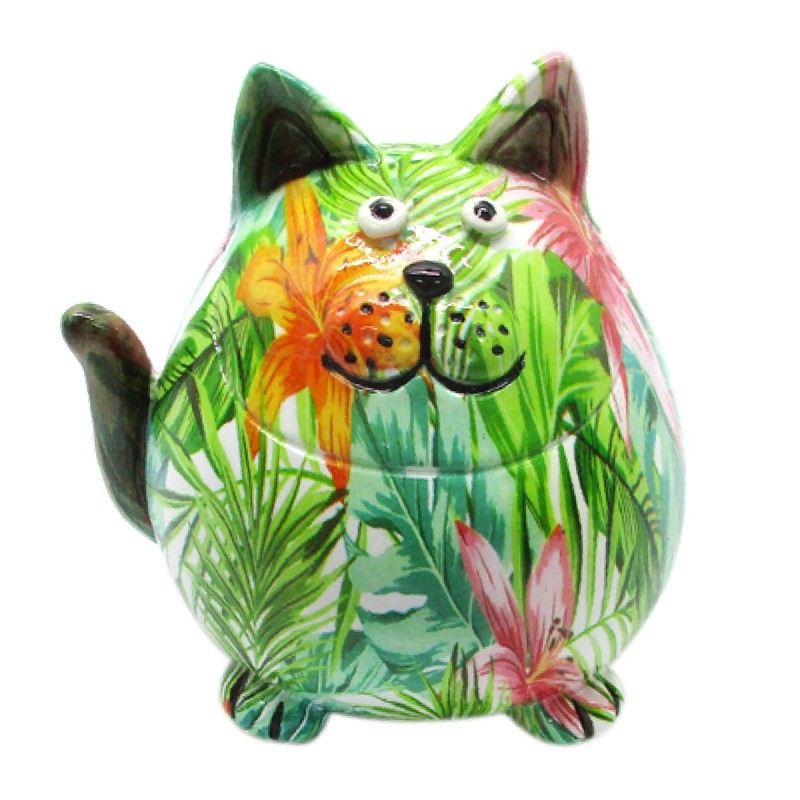 By SIGRIS Gato Verde de Resina 10X9X10cm Figura de Gato Decoración Hogar Figuras De Resina Para Jardin