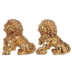 By SIGRIS Figura de Animal Dorado de Resina 20*14*22cm Set de 2 Unidades Figura de Animal Set de  2 U