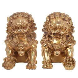 By SIGRIS Figura de Animal Dorado de Resina 20*14*22cm Set de 2 Unidades Figura de Animal Set de  2 U