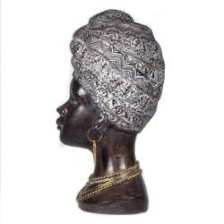 Signes Grimalt By Sigris - Figuras Decorativas | Figura en Resina - Cabeza Africana - 33 x 17 x 16 cm