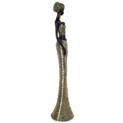 Signes Grimalt By Sigris - Figuras Decorativas | Figura Color Dorado Alargada Africana - 64x13x15 cm