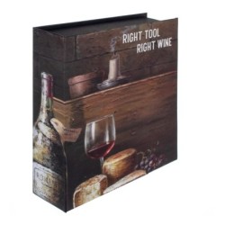 Signes Grimalt By Sigris - Libros Decorativos | Caja Libro de Madera con Pack para Vino, Diseño Vino