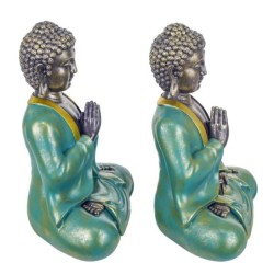 Signes Grimalt By SIGRIS - Fibura buda meditando 2 Unidades Azul de Resina | Figura de Buda Figuras Decorativas Decoracion Salon