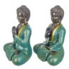 Signes Grimalt By SIGRIS - Fibura buda meditando 2 Unidades Azul de Resina | Figura de Buda Figuras Decorativas Decoracion Salon