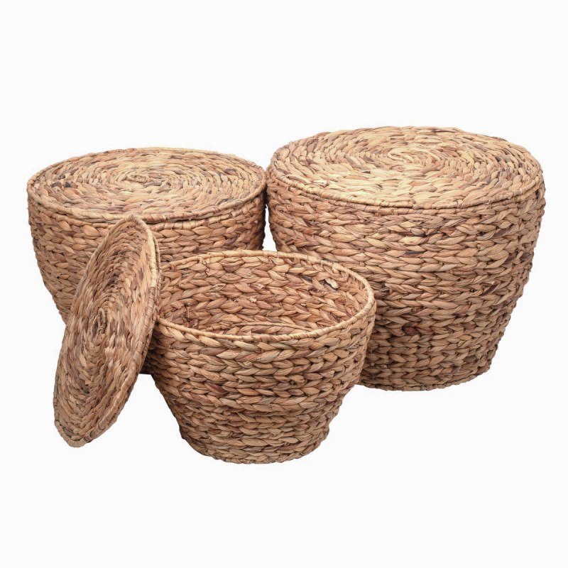 Signes Grimalt By Sigris - Cestas Mimbre | Cestos Mimbre Decoracion - Pack de 3 Cestas, Modelo 4