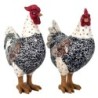 By SIGRIS Figura Gallina 2 Unidades Negro de Resina 20*8*17cm Set de 2 Unidades Figura de Animal