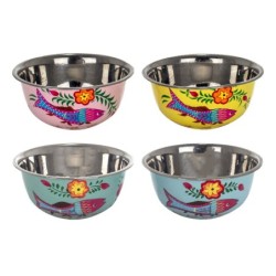 By SIGRIS Cuenco 4 Unidades Multicolor de Metal Esmaltado 6*12*12cm Set de 4 Unidades Cuenco Bol